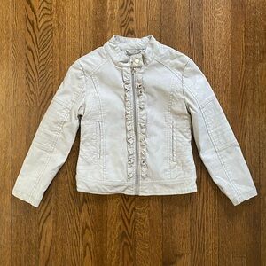 Mayoral Girl Beige Faux Leather Jacket Size 6